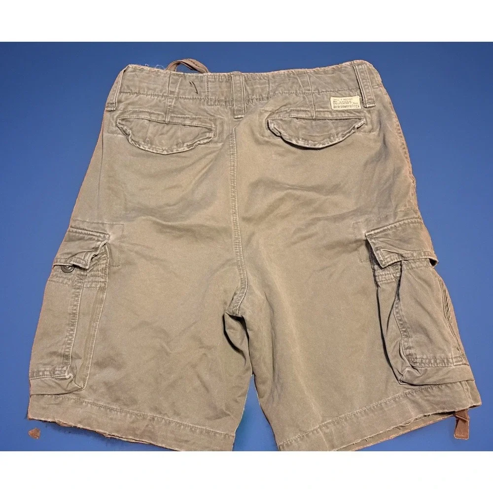 Abercrombie & Fitch AF Cargo Shorts Gray Military Utility Cotton Grunge *SZ 32